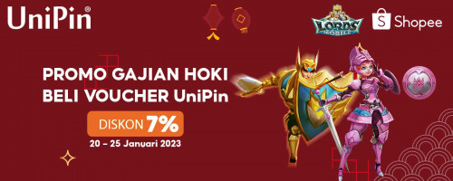 Promo Diskon 7% Voucher UniPin di Gajian Hoki Campaign Shopee 2023